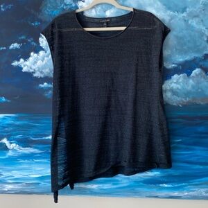 Shimmering Sheer Side Slit Top - Eileen Fisher